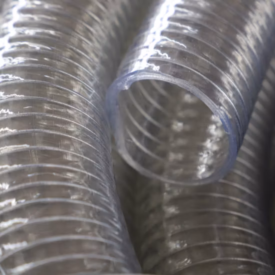 Tubo flessibile industriale in filo di acciaio in PVC trasparente morbido per la consegna di alimenti
