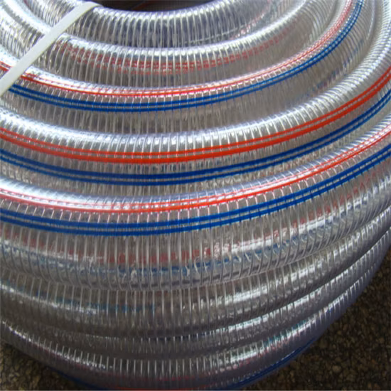 Tubo flessibile industriale per tubo combustibile per acqua rinforzato con spirale in filo di acciaio a spirale in PVC flessibile per il trasporto di scarico di aspirazione di polvere di olio di acqua