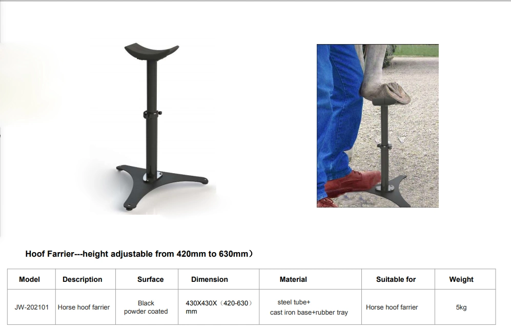 Q235 Carbon Steel Powder Coated Surface Treatment Hoof Maintenence Stand for Horses Farm