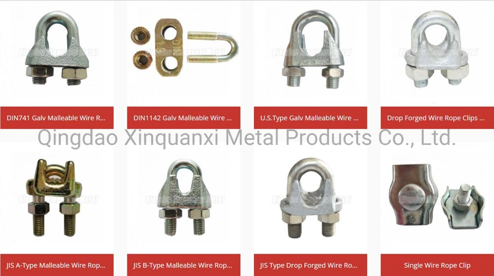 Forged Us Type Fist Grip Clip Hot DIP Galvanized Wire Rope Clip Type B Malleable Zinc Plated